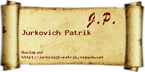 Jurkovich Patrik névjegykártya